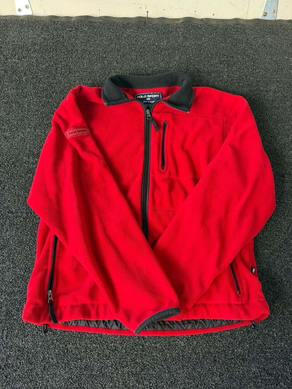 Vintage Polo Sport Ralph Lauren Full Zip Red Fleece Jacket